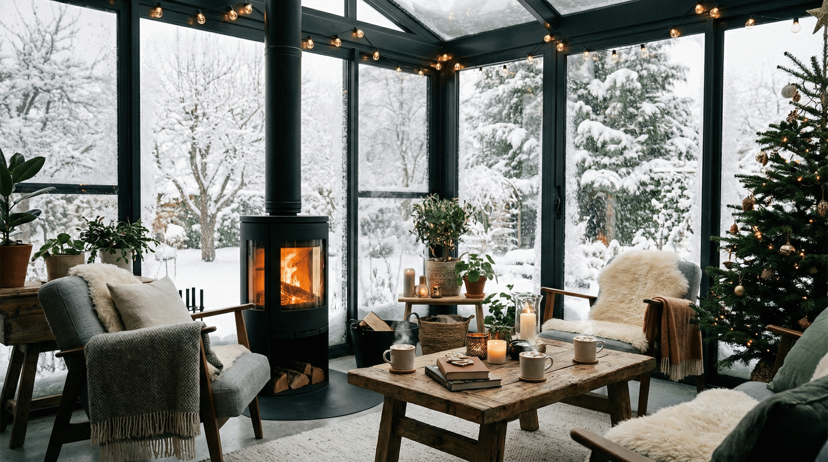 Kış Bahçesi Dekorasyonunda Şömine Kullanımı